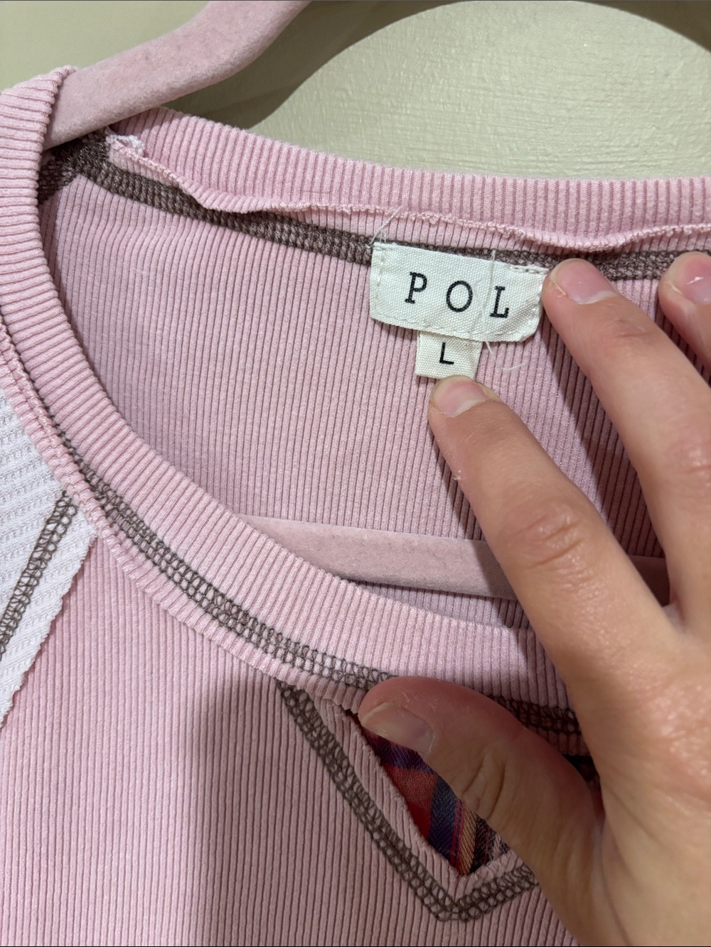 POL patchwork plaid pullover - Picture 3 of 5